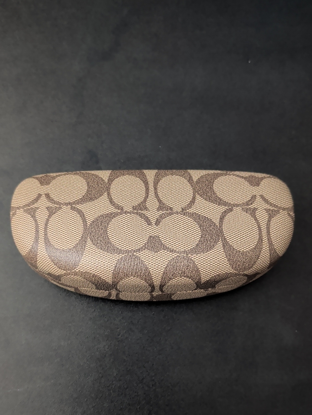 Coach Brown Signature Pattern Hard Sunglasses Case